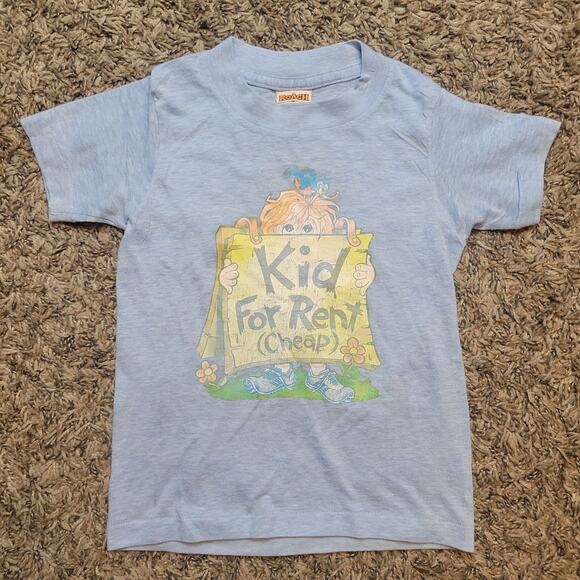 Roach Youth Shirt Size Small US Vintage 70s Blue Single Stitch Kid For Rent - Picture 1 of 3
